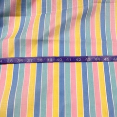 1 Yard Vintage 80s Pastel Striped Woven Fabric Wamsutta fabric