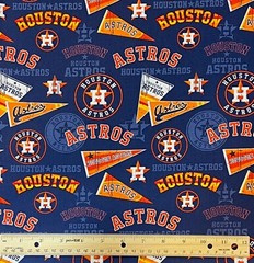 Fabric Remnant 15″ Houston Astros Pennants Baseball Team 100% Cotton Fabric