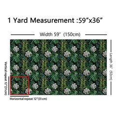 Palm Leaf Decorative Fabric by the Yard Green Leaves Tropical Plants Indoor Outd