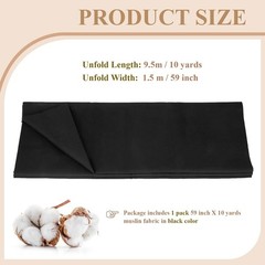 Easy Care Black Cotton Muslin – 59″ x 10 Yards for Garments