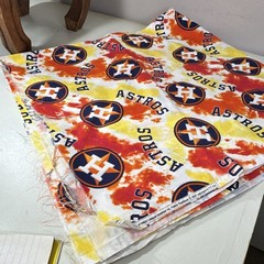 Houston Astros Tye Dye Cotton Fabric 1 Yard And 19 Inches