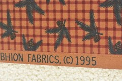 24″ Long, Vintage, Green Pine Needles on Burgundy & Brown, Thimbleberries, P8175