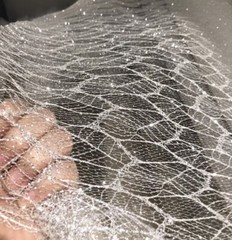 Shiny Fishnet Hollow Out Net Fabric Mesh Glitter Wedding Dress Background Decor