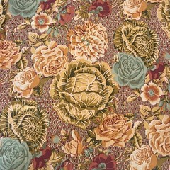 Kaffe Fassett For Westminister Fibers Cabbage & Rose Brown 1/2 Yard
