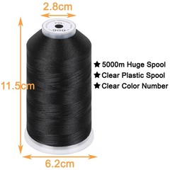 New brothread – Single Huge Spool 5000M Each Polyester 5500 yards, Black-900