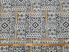 Covington RHAPSODY TRIBAL Black White Beige Geometric Drapery Uph Fabric