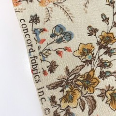 Vintage Concord Fabrics Florals on Beige Cotton Fabric by the Half Yard