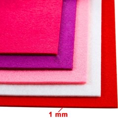 25 PCS Red Pink White Felt Fabric Craft Sheet Sewing Patchwork 8.3×11.8 Inch