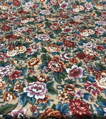 Stanley King Fabricut Vintage Red Green Blue Floral Fabric By The Yard