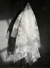 3D Texture See-Through Women Dress Children Clothing Lace Fabric Gown Mesh 0.5 M