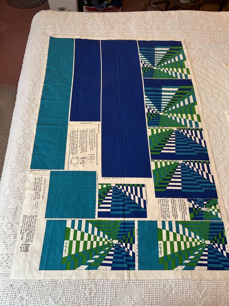 Vtg 60s/70s kitchen appliance cover cut-n-sew (~57″x36″) cotton? fabric patterns