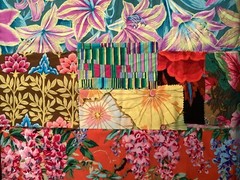 Kaffe Fassett strips, squares, & scraps