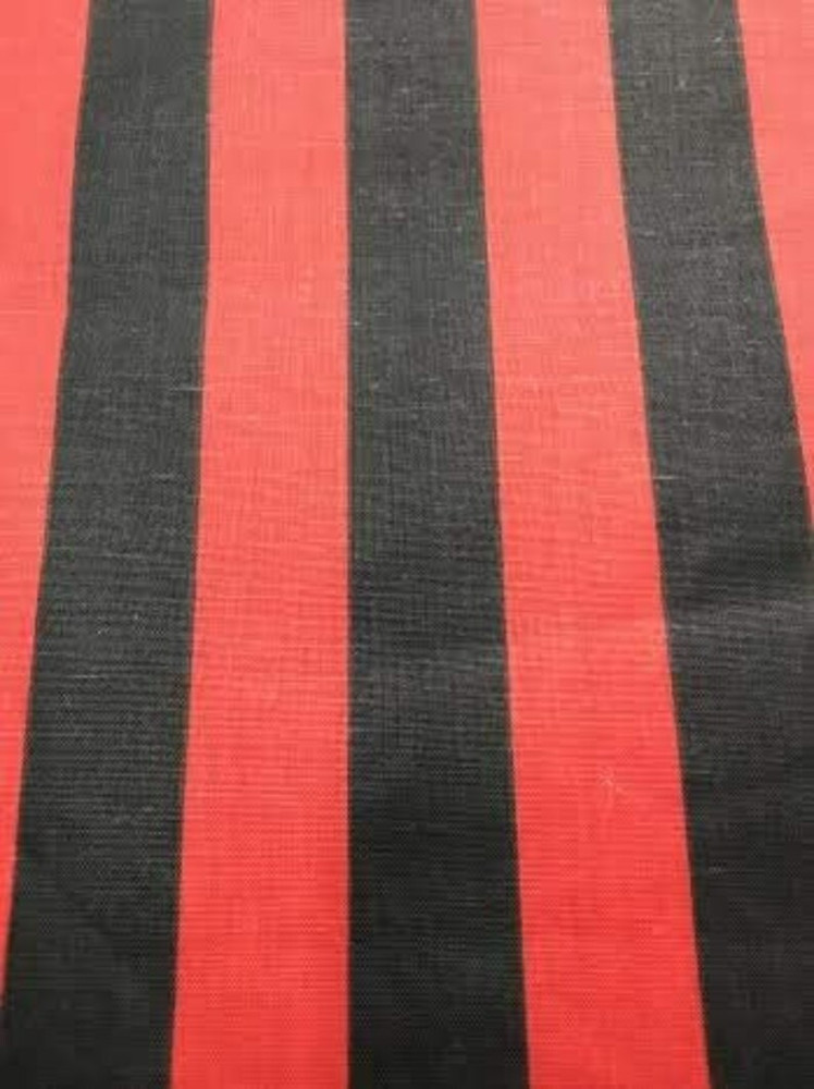 Red black stripe Poly cotton 1″ stripe Sold by yard POLYCOTTON 58″ Wide