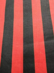 Red black stripe Poly cotton 1″ stripe Sold by yard POLYCOTTON 58″ Wide