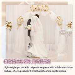 Light Pink Sheer Organza Fabric for Wedding Arch Draping, 7 Yards x 30 Inches