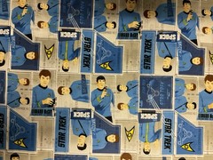 Rare Licensed Star Trek Spock McCoy COTTON FABRIC BTHY