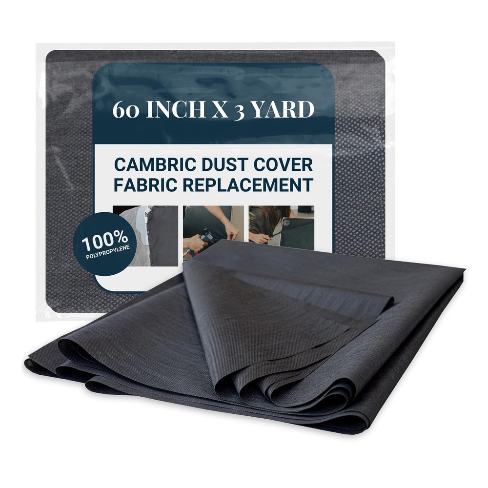 60 Inch Black Upholstery Cambric Dust Cover Fabric Replacement