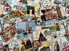 Cotton Fabric Travel World BY Hobby Lobby 44”X 36”500