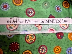 Sewing Quilting Cotton Fabric Debbie Mumm Green Buttons Butterfly Ladybug Gold