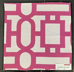 ROBERT ALLEN Bend the Rules in Fucshia 17 1/2″ Woven Geometric Fabric Sample