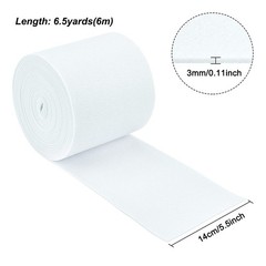 BENECREAT 19.7ftx5.5 Felt Fabric Craft White 236.4 inches x 5.5 inches,