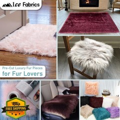 Ice Fabrics Kelly Green 30×30 Inch Faux Fur Squares