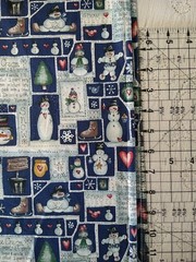 Snow Ice Cream Recipe Snowman Dianna Marcum Marcus Bros BTHY Blue Cotton Fabric