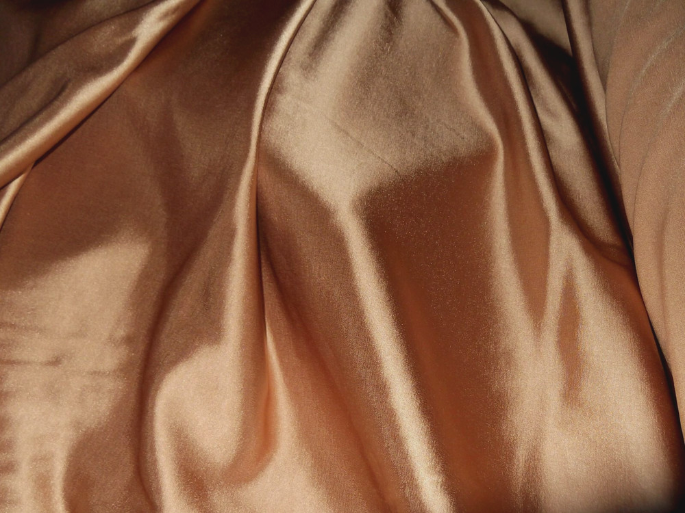 HONEY GOLD BEIGE SATIN BACK CREPE REMNANT FABRIC, 150cm w X 70-94cm long