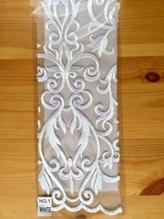 Haley WHITE Floral Swirl Embroidery on Mesh Royalty Lace Fabric by the Yard