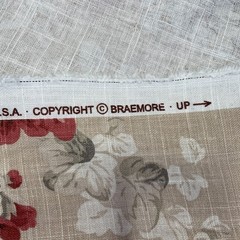 Braemore Floral Home Decor Fabric ~ Red Pink Roses & Geraniums on Taupe ~ BTY