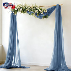 MLMW Dusty Blue Wedding Arch Draping Fabric 1 Panel 29″ X 20Ft Sheer Wedding Arc