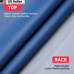K-Musculo Vinyl Fabric, Marine Faux Leather 1Yd (54” X 36” inch), Blue