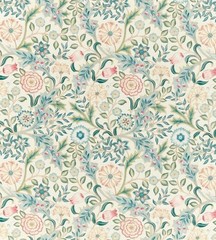 William Morris Curtain Fabric “WILHELMINA” 4.4 METRES (440cm) IVORY LINEN BLEND