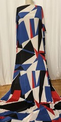 100% Silk Crepe De Chine Avant Garde Geometric Multi-color 2.5 Yds Long 46″ Wide