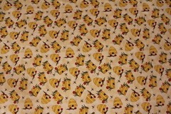 Fabric by Yard Colorful Cat Beehive Vanilla by Benartex 100% Cotton by Cheryl H