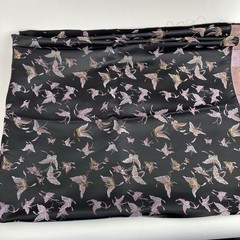 Brocade Fabric Black Silver Pink Butterfly Print 45” x 2 Yards