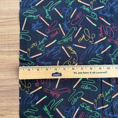 MARY ELLEN HOPKINS SSI Chalkboard Signatures Names Quilting Cotton Fabric 1y+34″