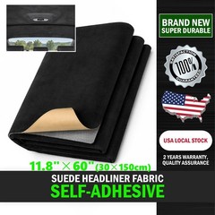 Suede Headliner Flame Retardant Fabric for Car Roof Replacement Black 11.8″×60″