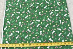 By 1/2 Yd, Red White & Gold Christmas-Theme on Green Flannel, Jo-Ann, EB47