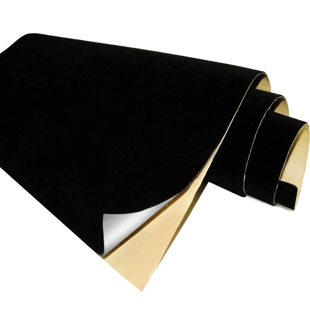 Black Self Adhesive Velvet Fabric Sticky Felt Sheets for Art& Crafts Jewelry Box