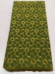 Green Gold Voile Lace| Gold Floral Lace Embroidery| Sold by 5 Yards.