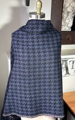 Wool Viscose Houndstooth Bouclé Fabric, Periwinkle, Purple, Black, 2¼ Yds