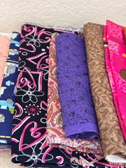 Quilting Cotton Fabric Scraps Lot 4.4 lb + Large Cuts Mixed Prints Solids