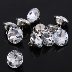 Diamante Silver Rhinestone Crystal Round Buttons Sewing Craft (20mm) CHU