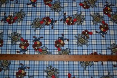 Cotton flannel fabric, blue Taz Warner Brothers, 45″ x 1.8 yards