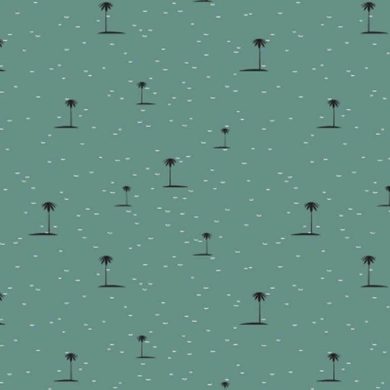 Birch Organic Fabric Charley Harper Think Pink CH 284 Palms Cotton