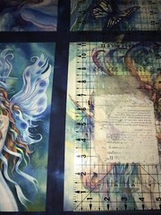 Fabric Unicorns Fantasy Wild Morningmoon Cotton 21″x24″ 4 Square Panel KAUFMAN