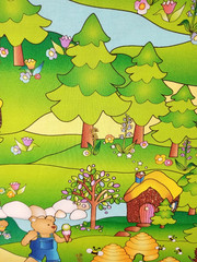 Avlyn Inc Fabrics Nancy J Smith & Milligan Tiny Teddy 1 Yard + 20″ x 43″