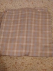 JIM THOMPSON 100% Thai Silk Brown/Blue/White Plaid Fabric – 75″ By 40″