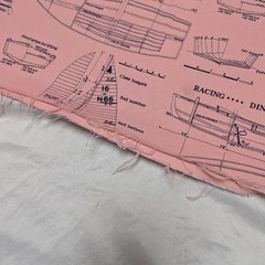 Sailing Racing Dinghy Blue Print Heavy Upholstery Fabric 38″ X 2.75 Yds READ